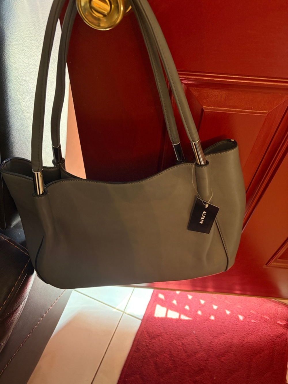 Gray Double-Handle Shoulder Alfant bag